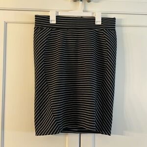 Striped Black & White Pencil Skirt